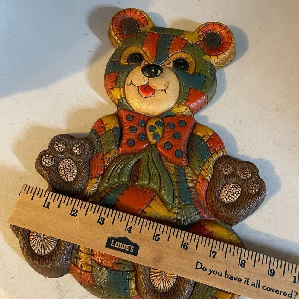 Vintage Patchwork Quilt Bear Wall Hanging Decor Nursery Baby Kids Room